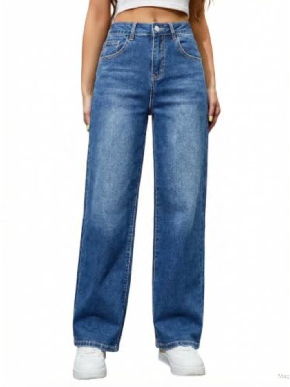 Women's High Waisted Straight Leg Stretchy Loose Boyfriend Jeans